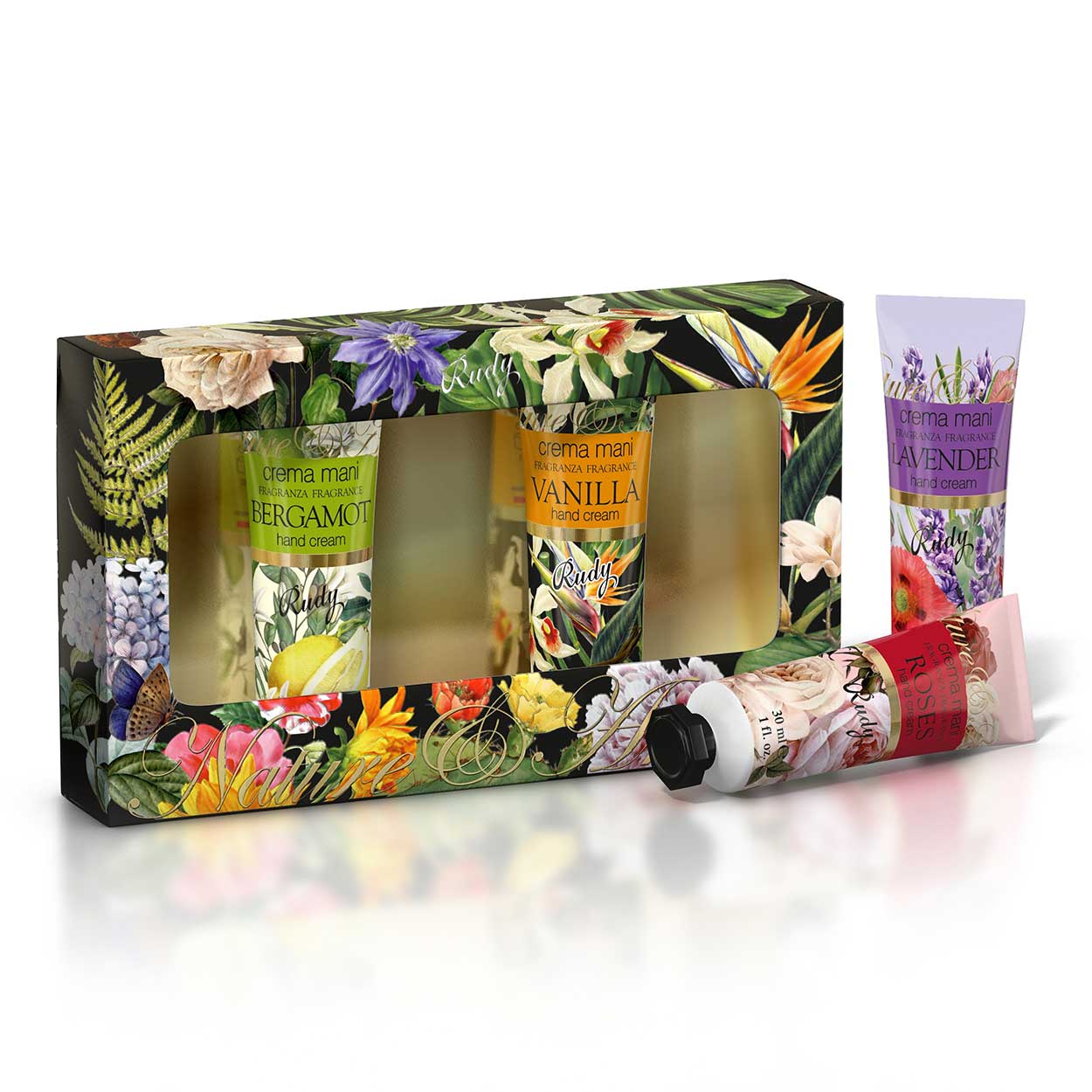 <b>Confezione regalo 4 Creme Mani da 30 mL</b></br>Nature&Arome</br><i>Fragranze assortite</i>