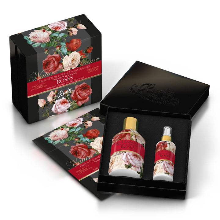 Rudy Profumi Scatola regalo con Bagno & Doccia Schiuma 250 mL + Acqua Profumata 100 mLNature&AromeLinea Roses